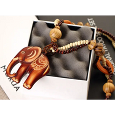 Wood Elephant Necklace