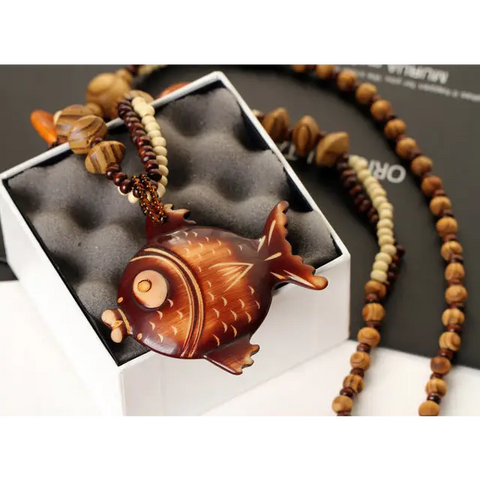 Wood Fish Necklace