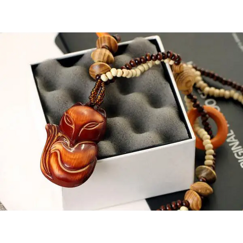 Wood Fox Necklace