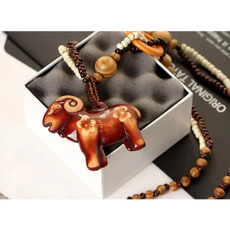 Wood Goat Necklace