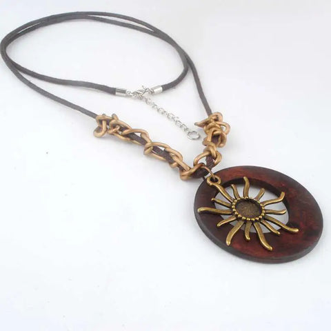 Wood Sunshine Necklace
