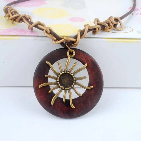 Wood Sunshine Necklace