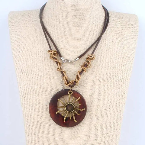 Wood Sunshine Necklace
