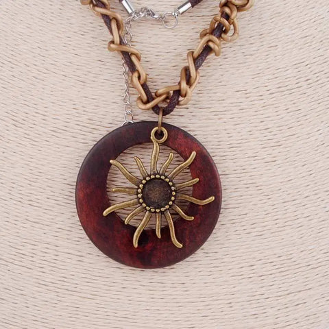 Wood Sunshine Necklace