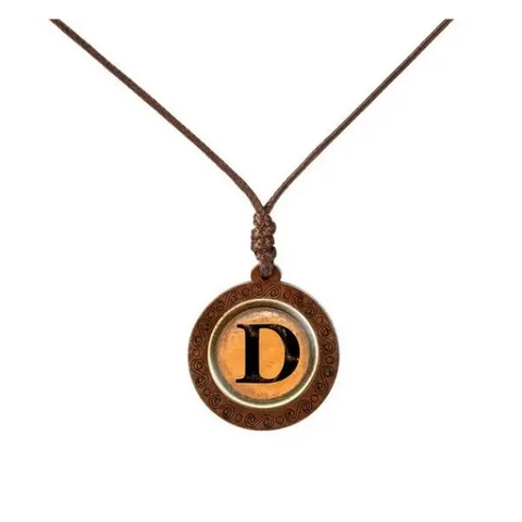 Yellow Letter Wood Necklace