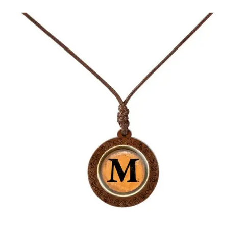 Yellow Letter Wood Necklace