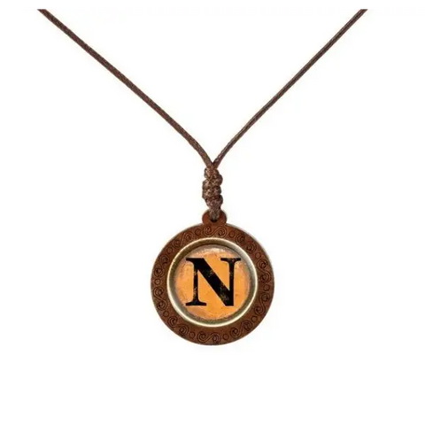 Yellow Letter Wood Necklace