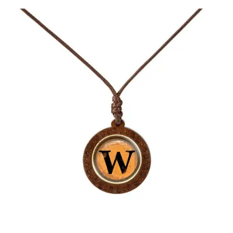 Yellow Letter Wood Necklace