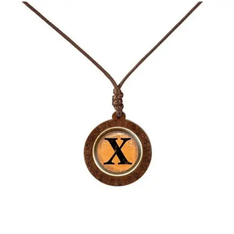 Yellow Letter Wood Necklace