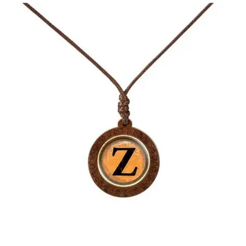 Yellow Letter Wood Necklace