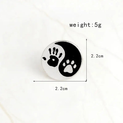 Yin Yang Hand and Paw Pin