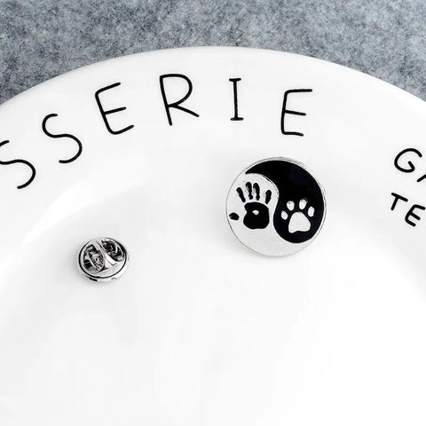 Yin Yang Hand and Paw Pin