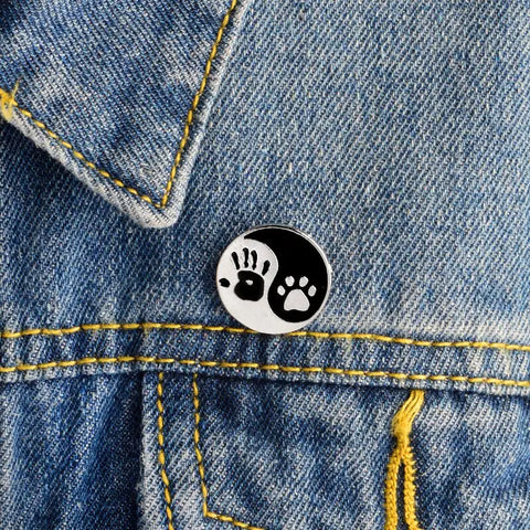 Yin Yang Hand and Paw Pin