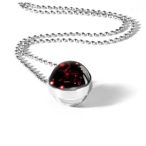 Zodiac Sign Double Glass Necklace