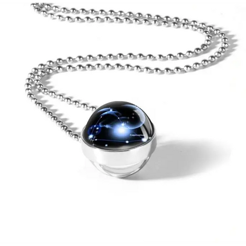 Zodiac Sign Double Glass Necklace