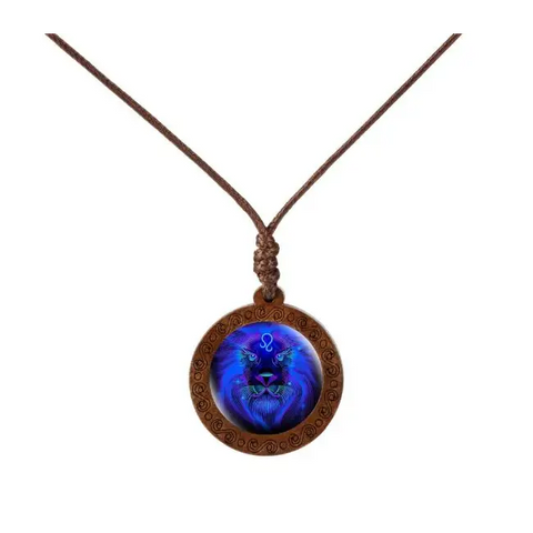 Zodiac Sign Wood Necklace