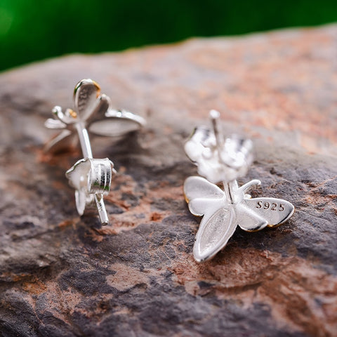 925 Sterling Silver Bee Earrings