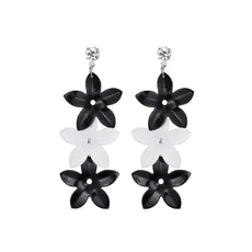 Black & White Flower Earrings