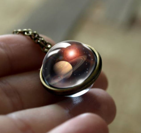 Saturn Double Glass Necklace
