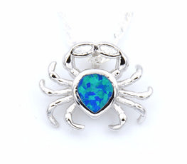 Blue Opal Crab Necklace