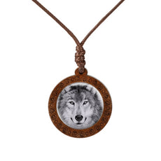Wolf  Wood Necklace