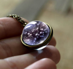 Bronze Outer Space Double Glass Necklace