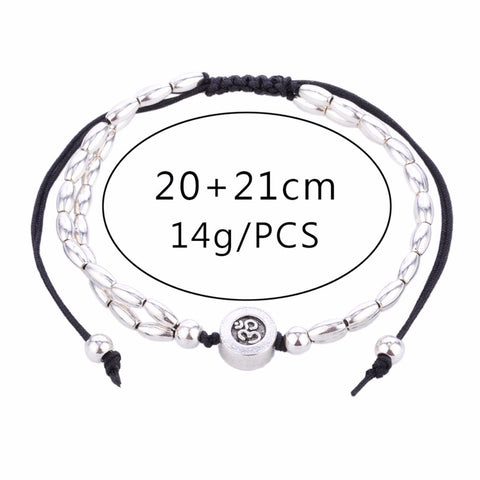 2 pcs Starfish and Mandala Anklet