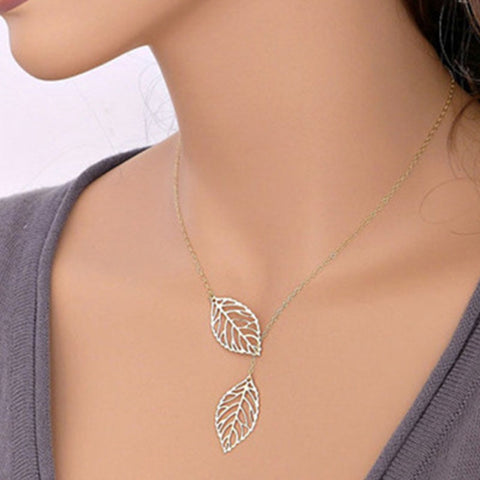 Free double leaf necklaces