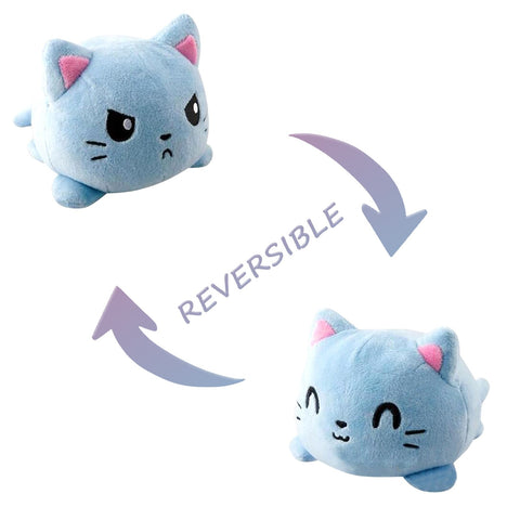 Reversible Cat Plush (blue double sided cat plush)