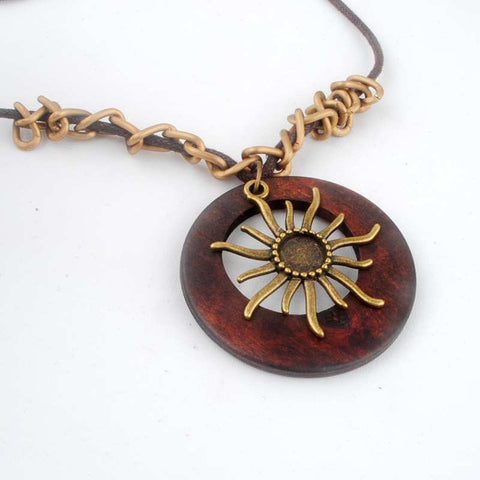 Wood Sunshine Necklace