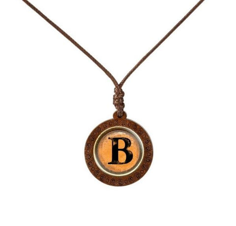 Yellow Letter Wood Necklace