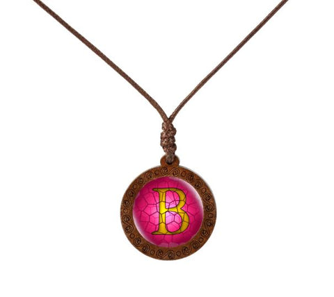 Letter Wood Necklace