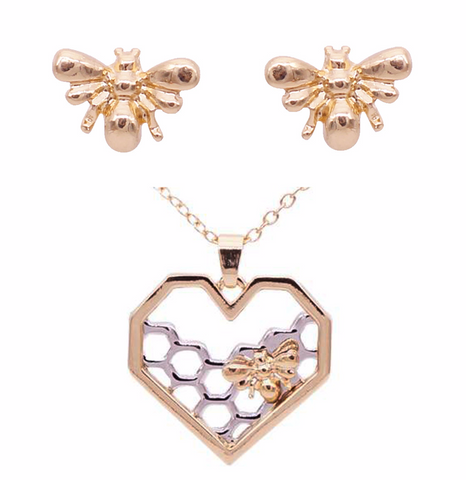 Bee Necklace And Earrings Set