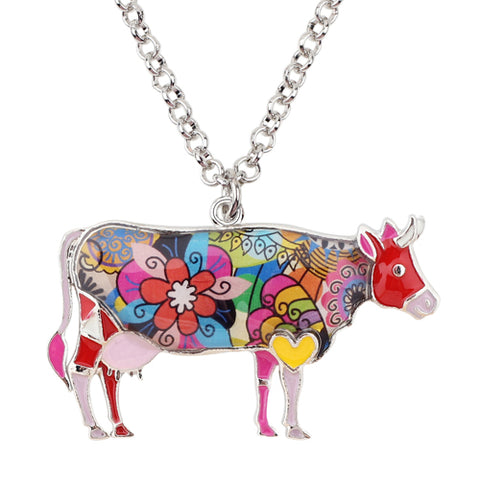 Multicolor Cow Necklace