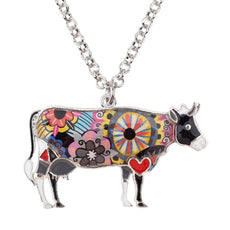 Multicolor Cow Necklace