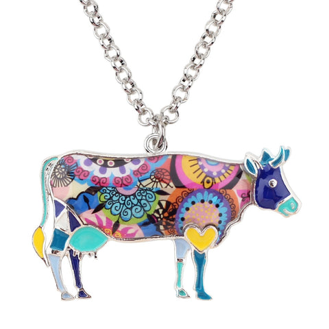 Multicolor Cow Necklace