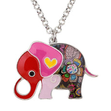 Multicolor Baby Elephant Necklace