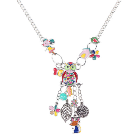 Mouse, Bird and Owl Necklace