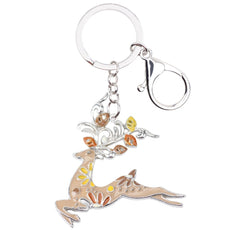 Running Deer Keychain