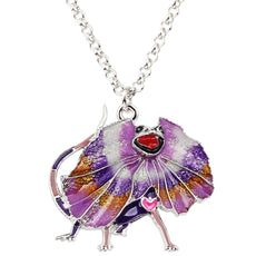 Multicolor Frilled Dragon Necklace