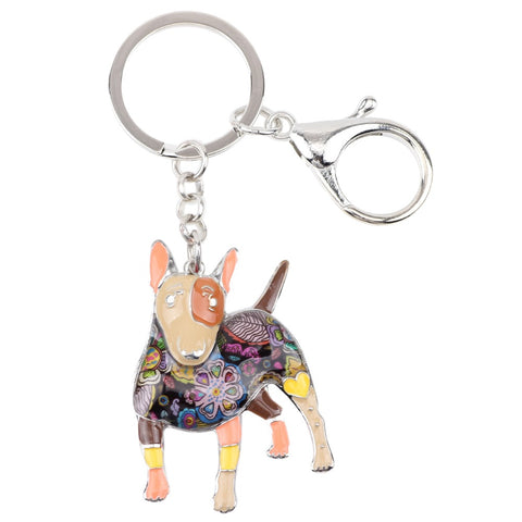 Bull Terrier Multicolor Keychain