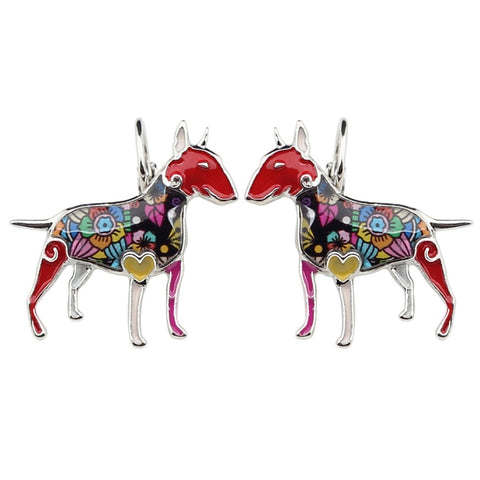 Bull Terrier Multicolor Earrings