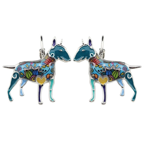 Bull Terrier Multicolor Earrings