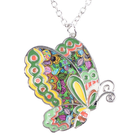 Enamel Butterfly Necklace