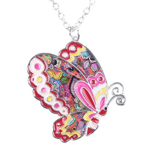 Enamel Butterfly Necklace