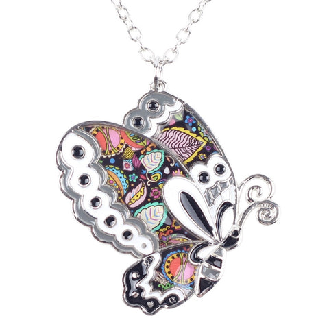 Enamel Butterfly Necklace