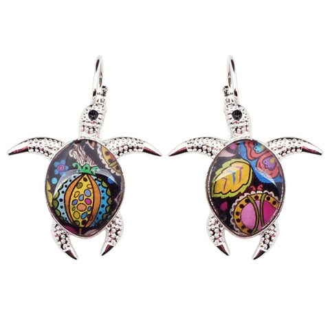 Multicolor Turtle Earrings