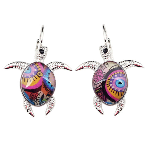 Multicolor Turtle Earrings