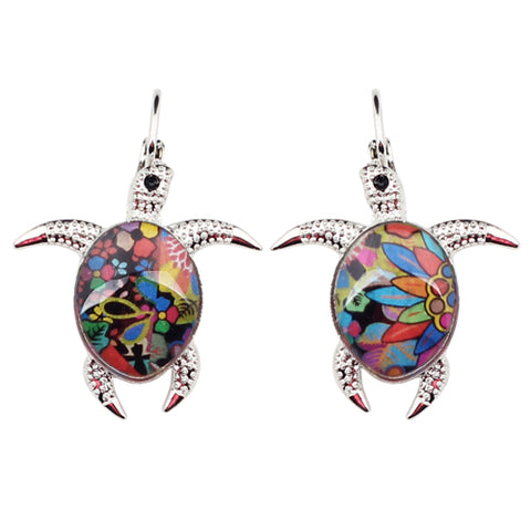 Multicolor Turtle Earrings