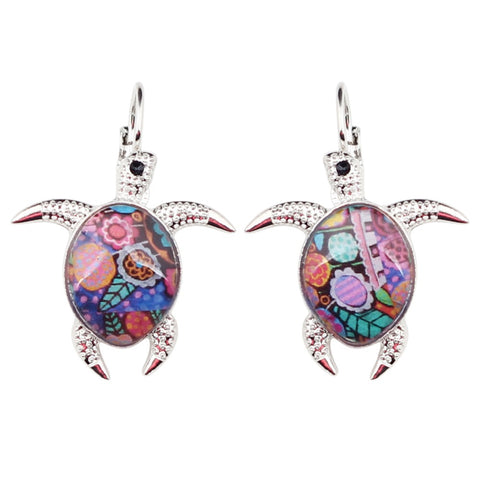 Multicolor Turtle Earrings